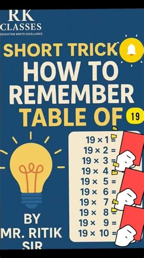 Table of 19 trick 🧠 | Learn Fast with Ritik Sir