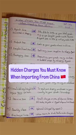 Essential Charges in China Importation Explained