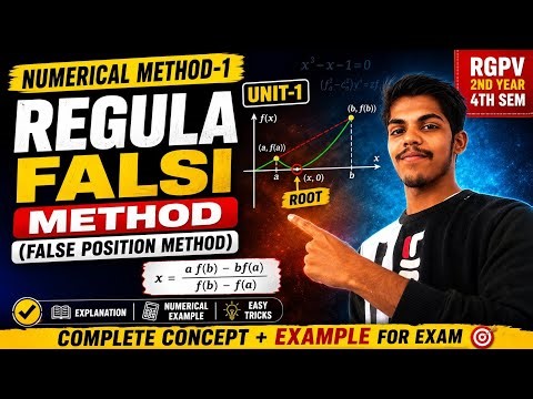 Regula Falsi Method (False Position) | Numerical Method-1|Full Concept & Solved Examples |RGPV Exam