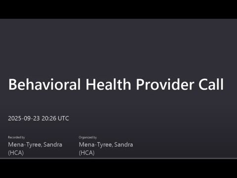 Monthly DBHR Provider Call