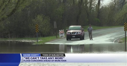 Town of Burlington residents see flooded roads, properties as the Fox River nears major flood stage