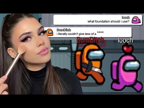 AMONG US PLAYERS PICK MY MAKEUP *grwm*