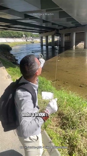 INSANE SLINGSHOT FISHING UNDER A BRIDGE! #fishingtrick #shorts #viral