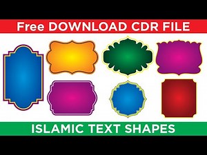 Most Beautiful Islamic Vector Text Shapes CDR File Free Download by Farooq Graphics