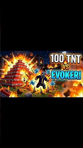 100 TNT vs. EVOKER! Who Wins This Minecraft Battle?#minecraft