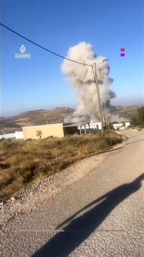 Smoke rises in illegal Israeli settlement after Iranian missile attack