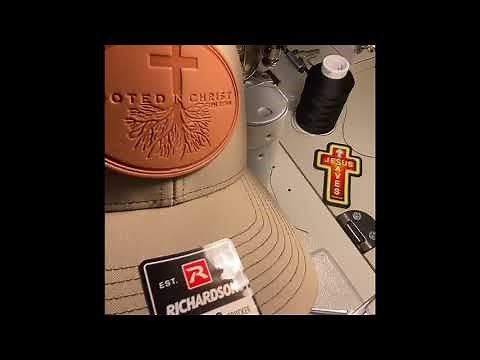 How to: SEWING A PATCH ON A HAT [Industrial post bed sewing machine, Consew 228R-11-1]