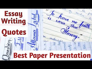 Essay Writing Paper Presentation for 10th, 12th , B.A , BSc | How to write an essay