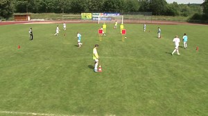 ⚽ Dynamische pass-en trap oefening Hyballa 🔛 Continue beweging, inspelen doorlopen 👍 Elke bal op de juiste snelheid anders strookt de oefening | De Voetbaltrainer