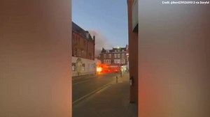 30K views · 602 reactions | WATCH: Wild moment electric bus bursts into flames with people on board. https://trib.al/mIOPesv | Fox News | Facebook