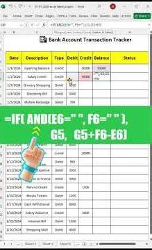 Bank Transaction Tracker in Excel 🔥 | Credit Debit Auto #excel #excelshorts