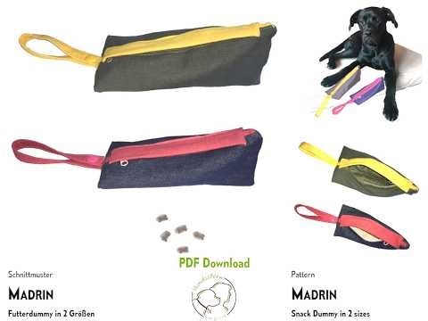 Überblick MADRIN Futterdummy / Overview MADRIN Snack Training Dummy