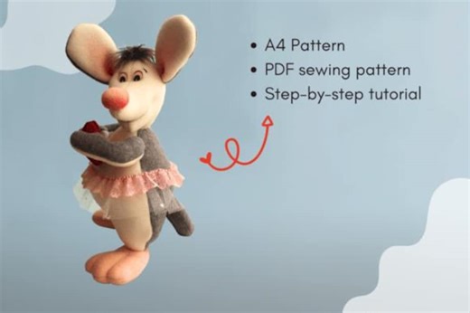 Little Mouse Sewing Pattern – Cute DIY Felt Animal PDF, Easy Soft Toy Project for Beginners, Gifts & Handmade Decor - Etsy Canada