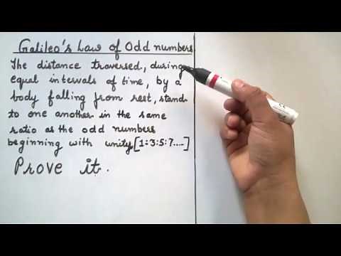 XI Ch-3 Part - 15 Galileo's law of odd numbers (Motion in a straight line)