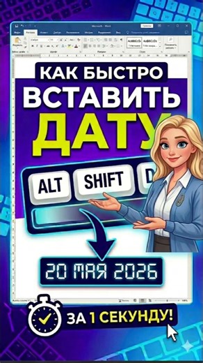 Секрет быстрой даты в Word 🤫