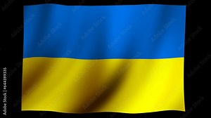 4K animation of a national flag waving in the wind ( mov, no background ) | Ukraine