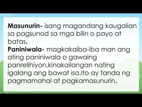 Grade 2 GMRC Q4 W4 Pagiging masunurin