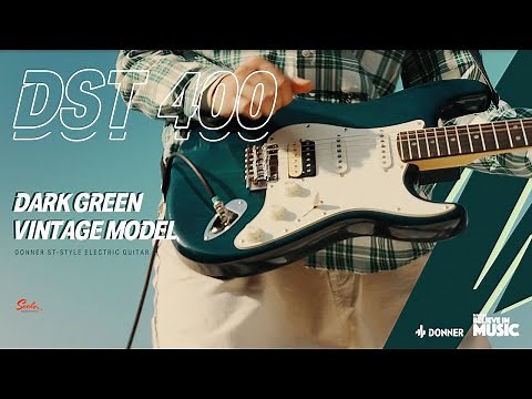 Perfect S-style Guitar for beginners, Donner Dark Green DST-400 Electric Guitar丨Donner Spotlight