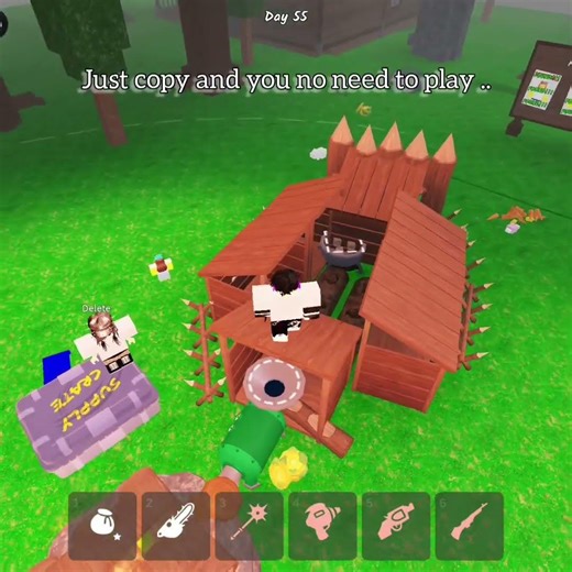 OP mini AFK base to hold up until 1000 days | #roblox #99nightintheforest