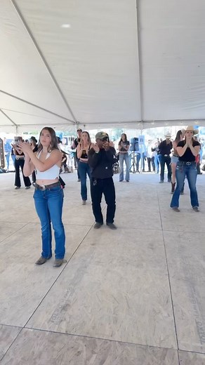 1.3M views · 10K reactions | Someone show me a a Fake ID  And I got that air guitar move from @meganbill18 she kills this dance every single time!!! Dance: Fake ID Song: Gake OD by Big & Rich Video credits: @_sadieperez #linedance #country #twostep #countryswing #countryswingdancing #ariat #ariatboots #carhartt #wranglers #bootbarn #countryinthepark #CITP23 | Derrick D Huey | Facebook