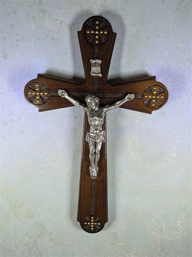 Handcrafted Wooden Wall Crucifix With Silver-plated Corpus, Catholic Wall Cross for Home Decor, Religious Gift for Confirmation or Baptism. - Etsy