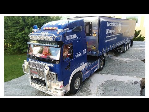 Unser THW RC Truck mit Planenauflieger in Eigenbau, THW truck 1:14 with canvas trailer DIY