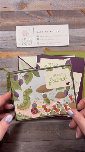 A series of whimsical handmade cards & a box made with the Stampin’ Up! Cute as a Bug Suite.