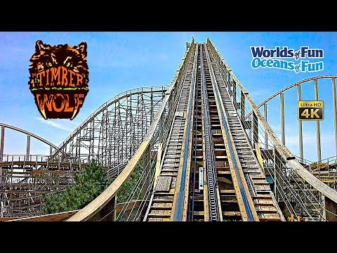 2024 Timber Wolf Roller Coaster On Ride Front Seat 4K POV Worlds of Fun