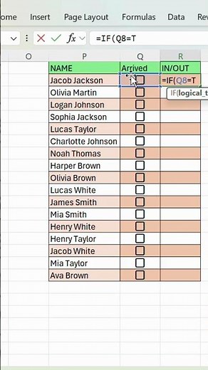create an In & Out Check In - Check out sheet Easy attendance Tracker Tutorial #excel #Quicktip