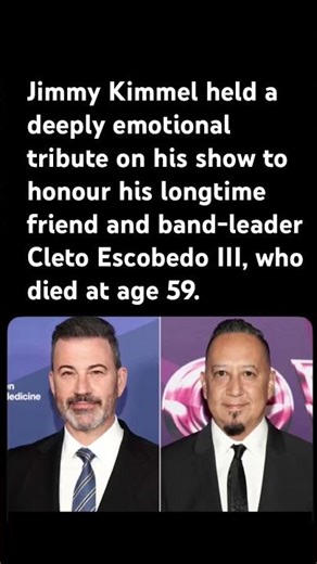 Jimmy Kimmel honors late friend 💔#JimmyKimmel #CletoEscobedo #EmotionalTribute #LateBandleader