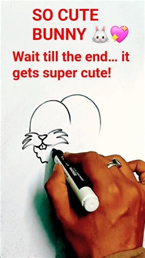 How to Draw a Cute Bunny 🐰✨ | Easy Whiteboard Drawing Step by Step #shorts