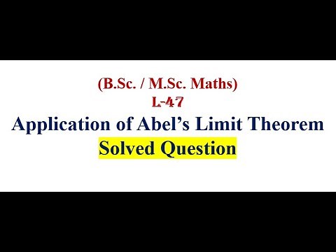 Application of Abel's Limit Theorem| Power Series questions using Abel's Limit Theorem|Real Analysis