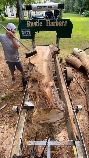 Rustic Harbors Woodworking on Instagram: "Milling the last section of the burly maple. This section was heavily rotted and basically falling apart…but I had to see what was inside. Glad I did, cause there was still a good amount of solid wood and some pretty cool grain patterns #sawmill #woodmill #lumbermill #portablesawmill #woodwork #woodworking #WoodlandMills #WoodlandMillsAmbassador #DiscoverTheWoodland #HM130Max"