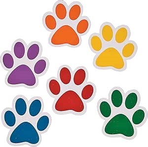 Amazon.com: Paw Print Cutouts - 48 件 - 兒童教育和學習活動 : 辦公用品