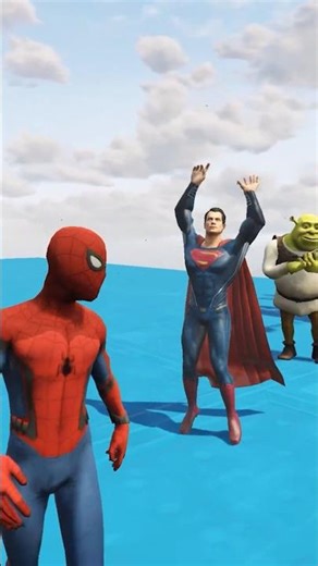 Spider-Man One-Shots Superman! 😈 GTA 5 Superhero Battle #shorts
