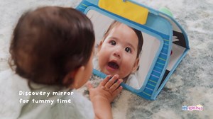 Ms. Rachel Official Tummy Time Activity Bus Folding Play Mat with Baby Mirror & Sensory Toys for Interactive Play Baby Learning Toys for Boys & Girls Ages 3 Months - 1+ Year