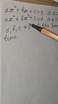 Quadratic and biquadratic equations