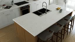 traditional-american-kitchen-with-wooden-island-and-kitchen-appliances-interior-of-a ...