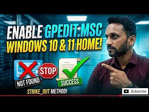 🚀 How to Enable GPEDIT.MSC in Windows 10 & 11 Home (Step-by-Step)| 🔍Fix "gpedit.msc not found