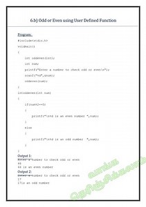 CS3271 –C ProgrammingOdd or Even Program using User Defined Function in C #CS3271 #cprogramming