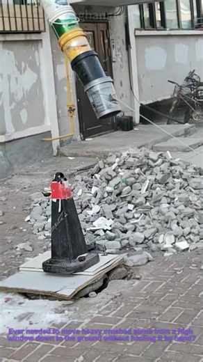 Genius DIY Bucket Chute for Moving Crushed Stone