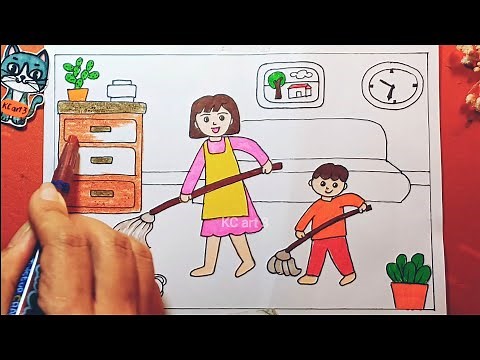 Vẽ tranh Gia đình hạnh phúc - Bố cục trong tranh sinh hoạt | Vẽ theo hình thức ước lệ | Vẽ cuộc sống