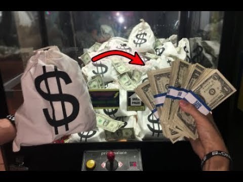 WON $500 CASH FROM MONEY BAG CLAW MACHINE!!! | JOYSTICK