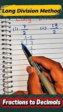 How to Convert Fractions into Decimals by Long Division Method #fractionstodecimals #longdivision