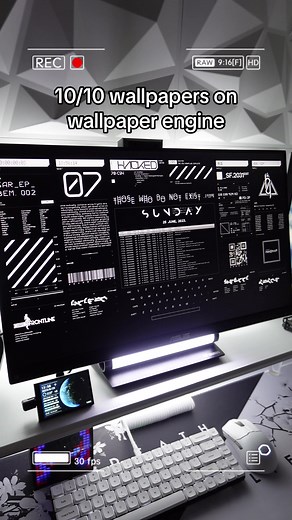Wallpapers you need | Black & White Edition #wallpaper #wallpaperengine #tech #techtok #gamingsetup Day/Date & Font Tutorial: @NIGHTPARADE