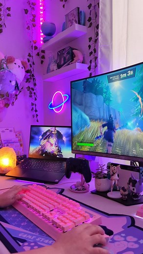 Purple Gaming Setup for a Cozy Gamer Girl