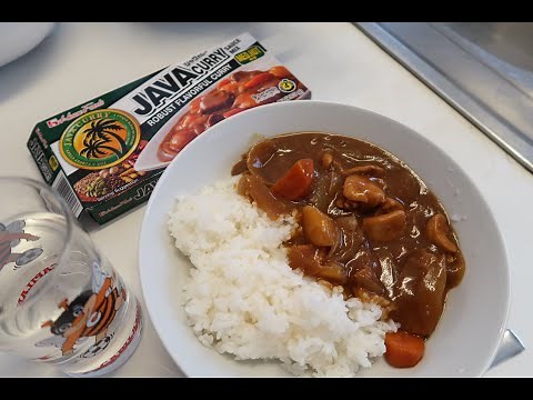 Japanese curry rice with Java curry sauce mix, House Foods