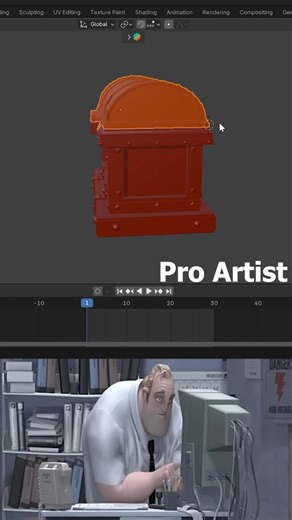 Model Motion 3D on Instagram: "Noob vs Pro - Box open animation #blender #tutorial #reels #3d #artist #viral"