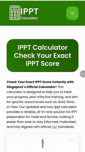 IPPT Calculator Explained | Know Your Score Before Test #ippt #singapore #fitnesstips #money
