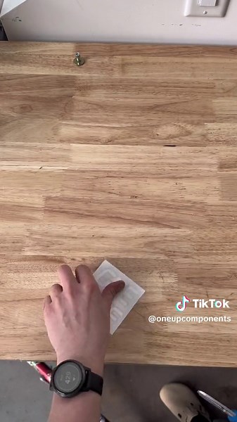 Fresh bars = fresh decals 🤘🔥 #oneupcomponents #worklessridemore #tiktokmtb #fyp